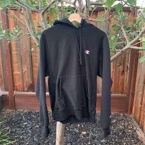 Champion Black Hoodie Reverse Weave